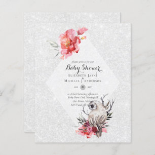 BAS BUDGET Grange OWL Baby shower Invitation