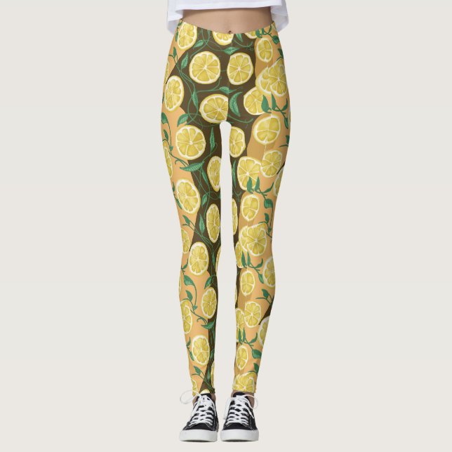 Bas collants à motif citron zesty (Devant)