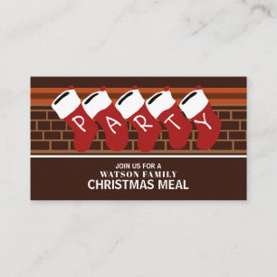 Bas de fête, Invitation de billet de fête de Noël