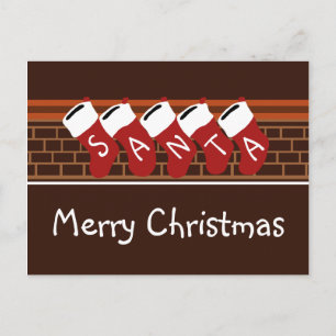 Bas de Noël du Père Noël Carte de vœux de vacances