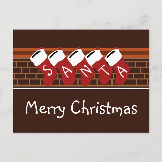 Bas de Noël du Père Noël Carte de vœux de vacances (Devant)