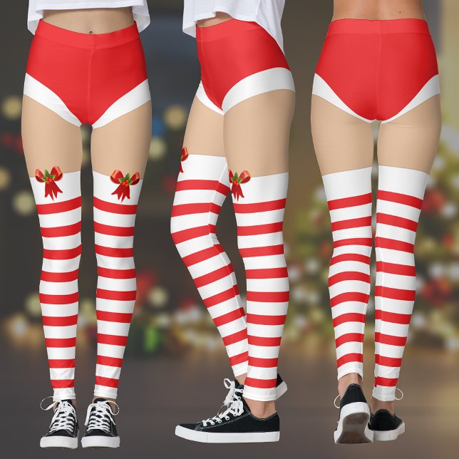 Bas de Noël rayés séduisants en legging (Festive Fun: Striped Christmas Stockings Leggings 🎄🎁)