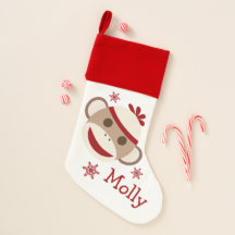Bas personnalisé de Noël de singe de chaussette