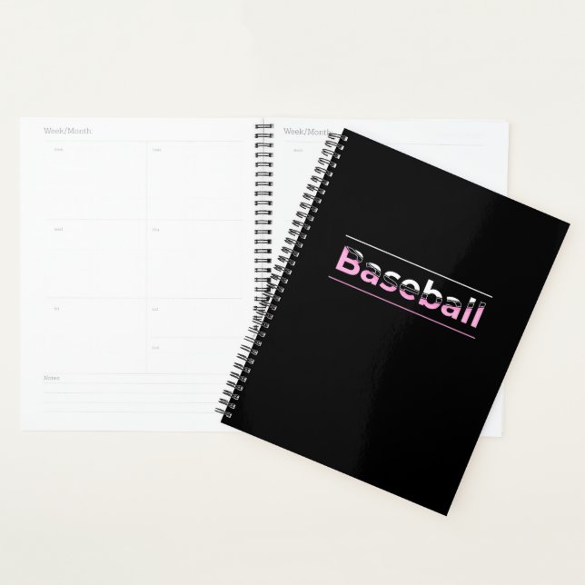 Base-ball Féminin - Typographie Géométrique Rose (Devant avec enveloppe)