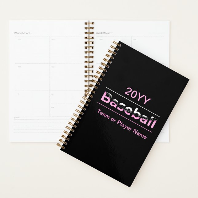Base-ball Féminin - Typographie Géométrique Rose (Devant avec enveloppe)