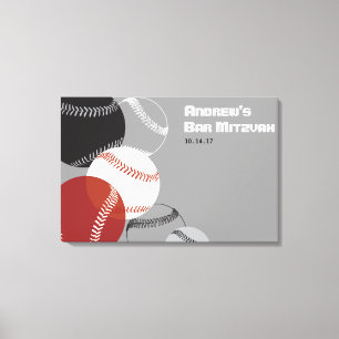 BASE-BALL FRAIS Signe-Dans le panneau de toile