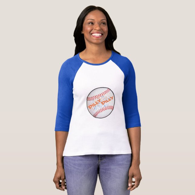 Base-ball raglan Dilly Dilly de douille du T-shirt (Devant entier)