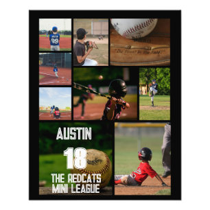 Baseball 9 Photo Collage Poster personnalisé