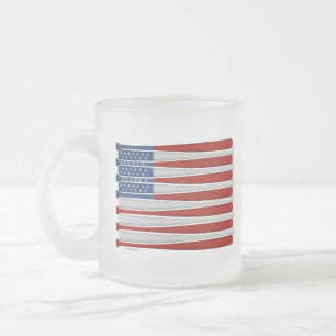 Baseball Amérique (USA) Frosted Glass Coffee Mug