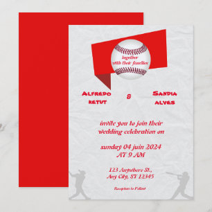 Baseball amour sport Thème Mariage Invitations