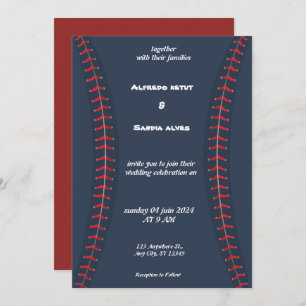 Baseball amour sport Thème Mariage Invitations