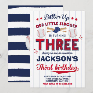 Baseball Anniversaire Invitation Baseball 3ème Ann
