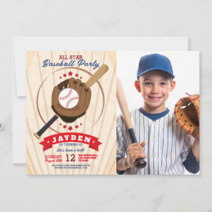 Baseball Anniversaire Sports Tous Star Invitation