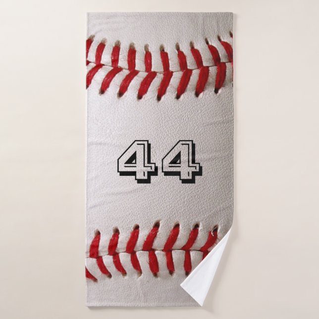 Baseball avec numéro personnalisable (Serviette de bain)