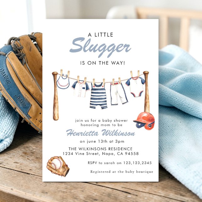 Baseball Baby Shower Invitation - A Little Slugger (Créateur téléchargé)