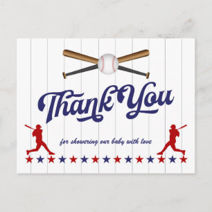 Baseball, Baby shower merci carte postale