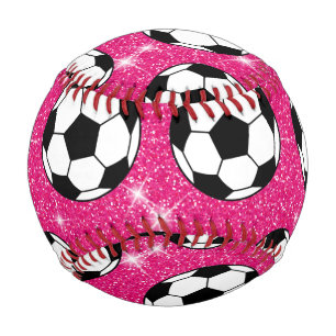 Baseball Balle de Football Rose Givre Paillettes Joueur de 