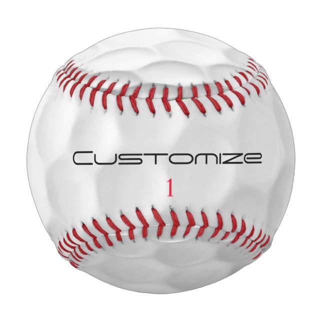 Baseball Balle de golf blanche texturée avec nom et numéro  (Devant)