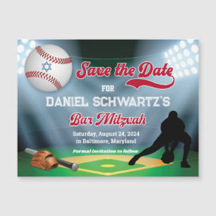Baseball Bar Mitzvah Enregistrer l'aimant Date
