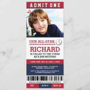 Baseball Bar Mitzvah Invitations