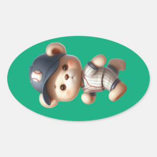 Baseball Bears 1 Oval Sticker