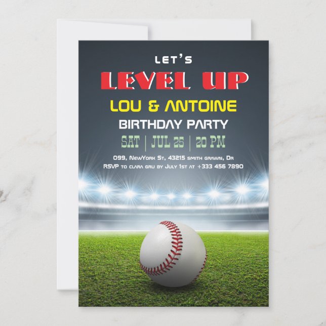 Baseball Birthday Invitation (Devant)
