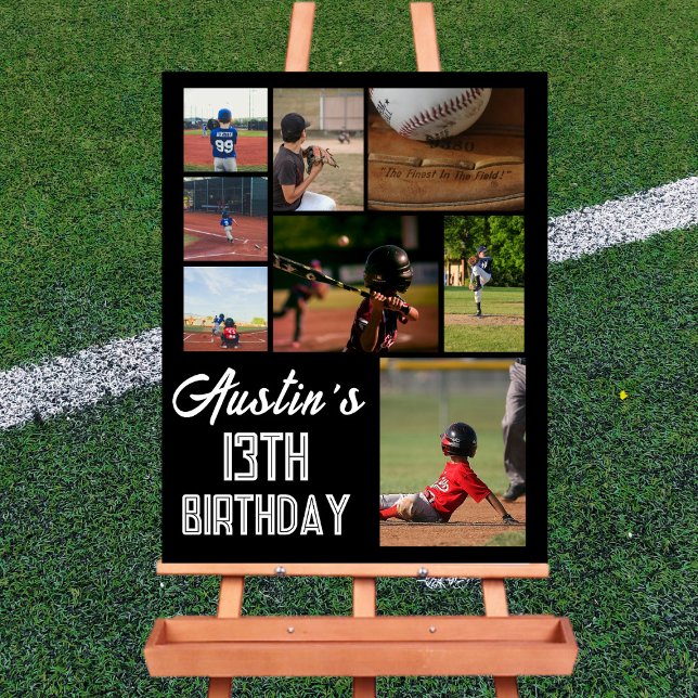 Baseball Birthday Party Welcome Poster | Editable  (Créateur téléchargé)