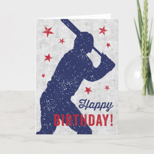 Baseball Bonne carte d'anniversaire avec garçon en