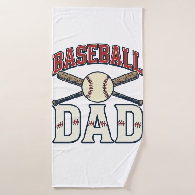 Baseball Dad Vintage Engraving Shirt Design_1 (Serviette de bain)