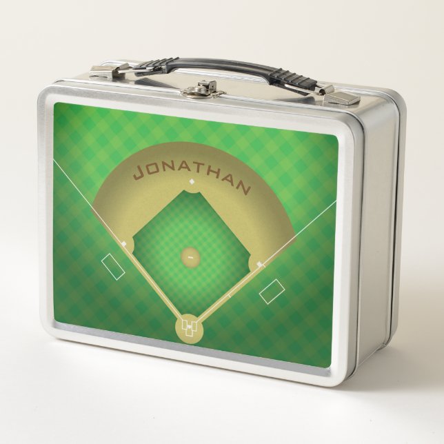 Baseball Diamond Design Metal Lunchbox (Devant)