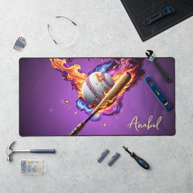 Baseball en feu. (Poste de travail)