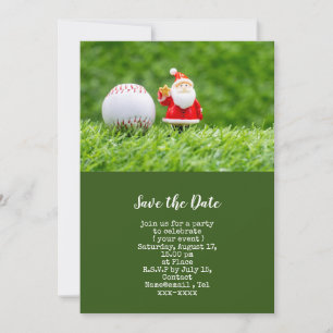 Baseball enregistrer la date Noël Invitation