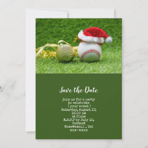 Baseball enregistrer la date Noël Invitation