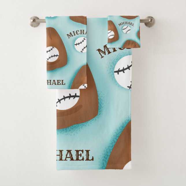 Baseball Glove Ball & Boy Nom Motif Sport Thème (En situation)