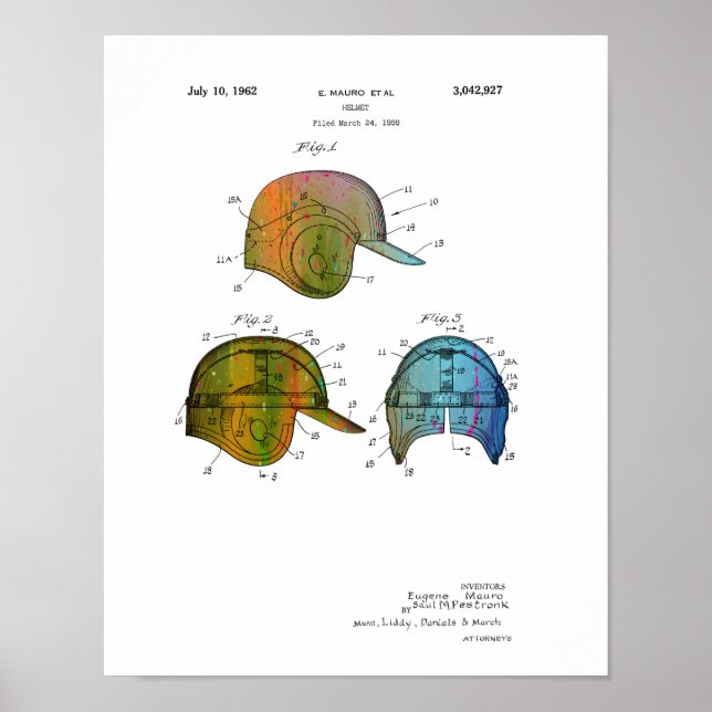 BASEBALL HELMET BREVET - Poster (Devant)