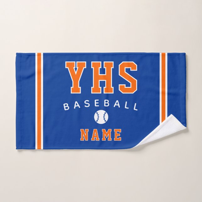 Baseball Icon, Custom Name & School, Team Gift (Serviette à main)
