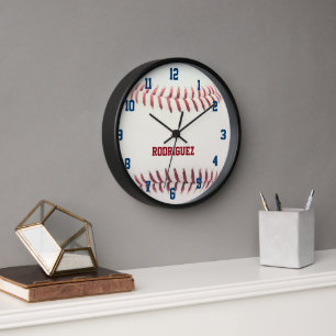 Baseball look personnalisé horloge murale