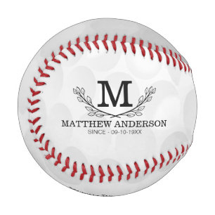 Baseball Motif de balle de golf personnalisé Nom Monogramm