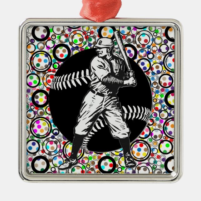 Baseball : Ornement métallique Vintage (Devant)