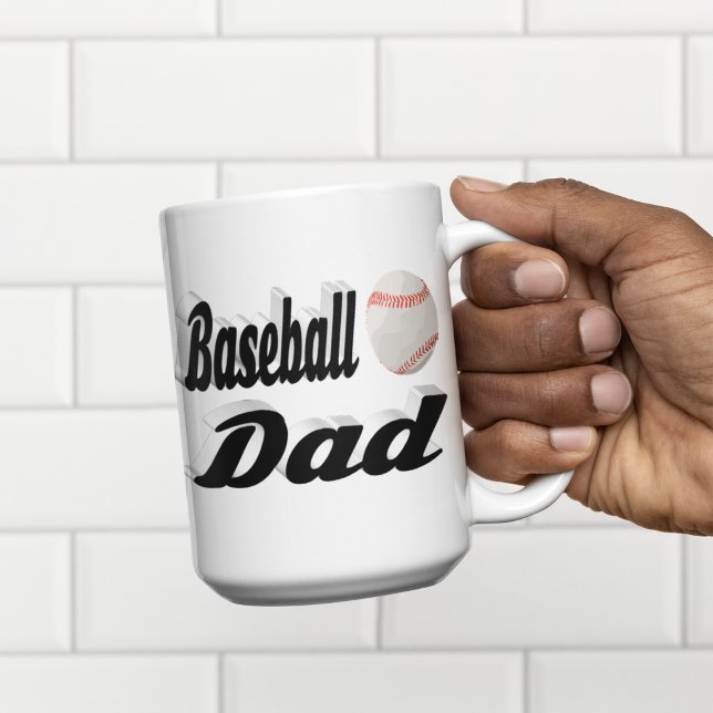 Baseball Papa demi-texte Géant Café Mug (Créateur téléchargé)