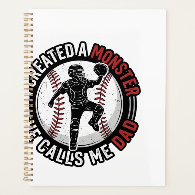 Baseball Papa Monstre Vintage Catcher Conception d (Devant)