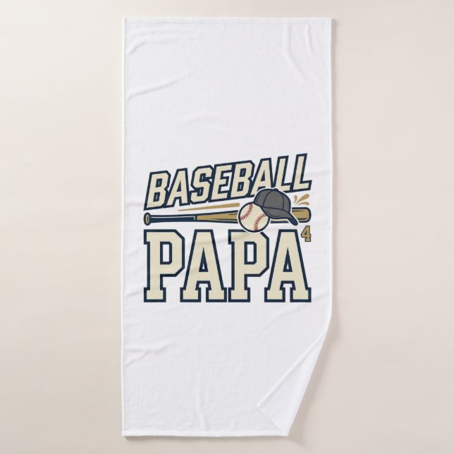 Baseball Papa Vintage Gravure Design de T-shirt_1 (Serviette de bain)