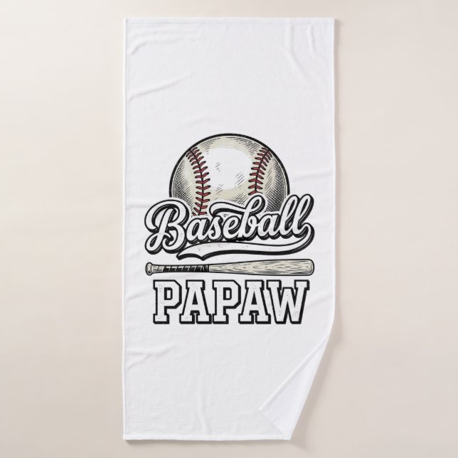 Baseball Papaw Gravure Vintage T-Shirt Design_1 (Serviette de bain)