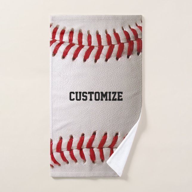 Baseball Softball Couture Texte Personnalisé (Serviette à main)