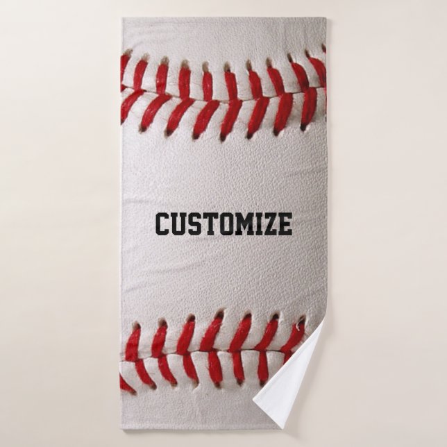 Baseball Softball Couture Texte Personnalisé (Serviette de bain)