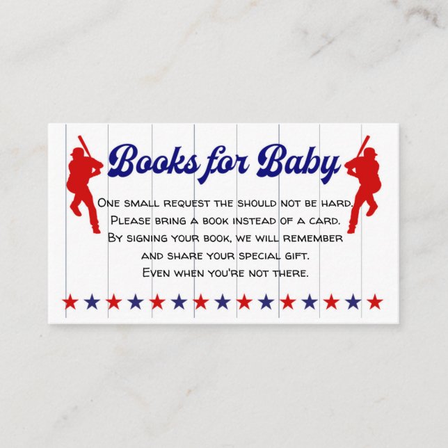 Baseball, Sport Baby shower, Livres pour carte béb (Devant)