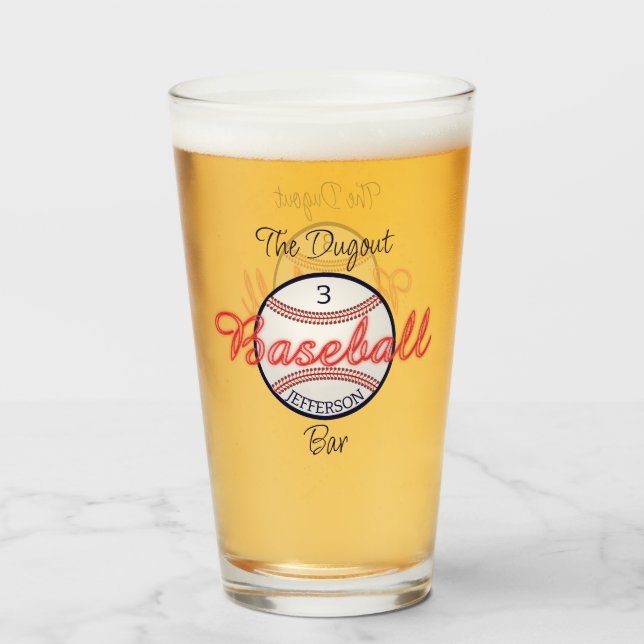 Baseball Sports Bière Soda Verre Verre Drinkware (Devant (rempli))