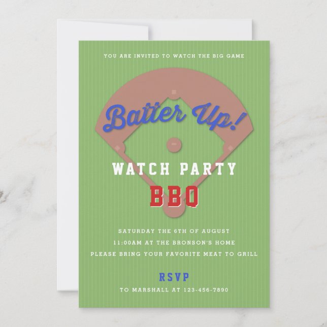Baseball Sports Game Watch Party Invitation (Devant)