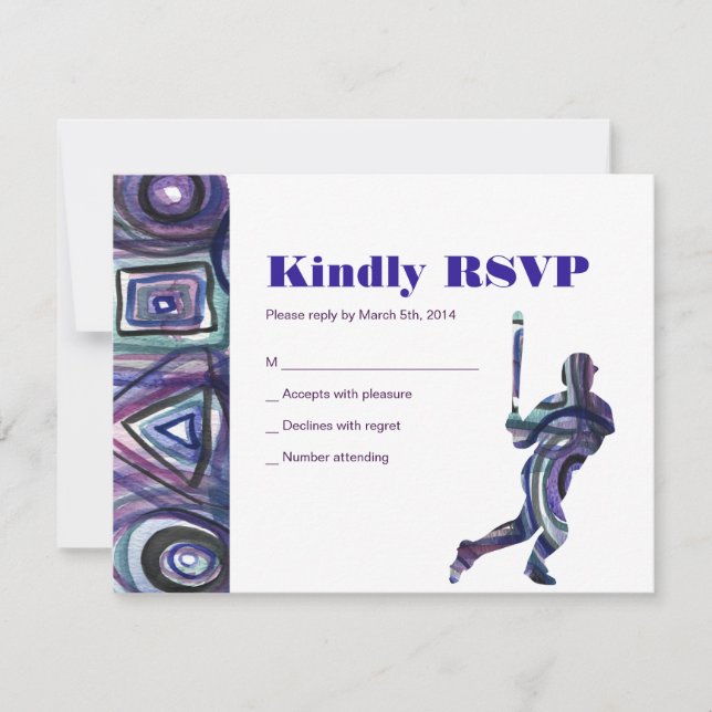 BASEBALL WATERCOLOR Bar Mitzvah Invitation (Devant)