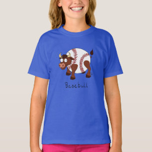 Basebull Funny Baseball Bull T-shirt fille de la f